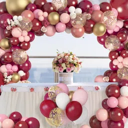aniloons Burgundy Masha Birthday Party Decoration Set. image 4