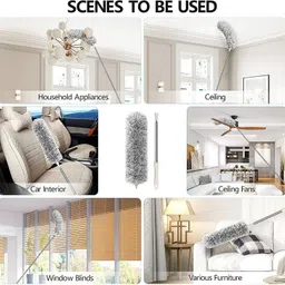 dadugirase Cleaning Brush Feather Microfiber with Extendable Rod Dust Cleaner Wet and Dry Duster image 5