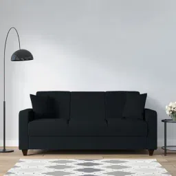 woodsworth from pepperfry Alba Fabric 3 Seater Sofa In Charcoal Grey Colour-picture-30