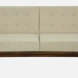 woodsworth from pepperfry Piene Sheesham Wood 3 Seater Sofa In Beige Colour image 5