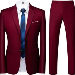 fivefeb Men SINGLE BREASTED Solid Suit-picture-17