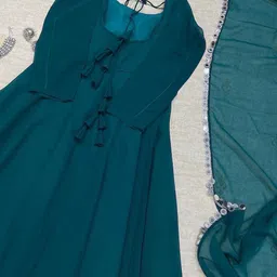 heer enterprise Floral Print Georgette Stitched Anarkali Gown image 2