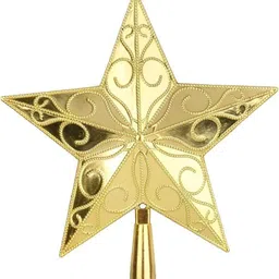 vital creations New_3D Glitter Star Tree Topper Decoration Treetop Star Hanging Star Pack of 1 image 2