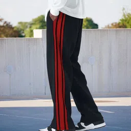 culish Men Striped Black Track Pants image 3
