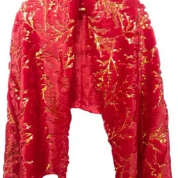 ogs Embellished Polyester Women Red Fancy Scarf, Stole, Scarf-picture-32