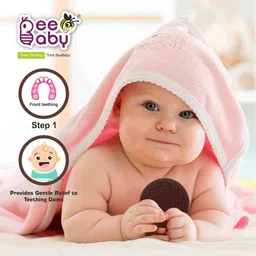 beebaby Infant Soft Silicone Cookie Teether with Carry Case. 100% BPA FREE Teether image 5