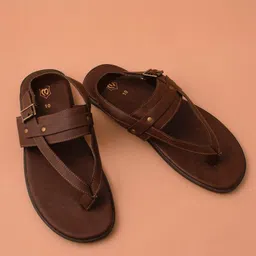 manyavar Deep Mahogany Brown Ethnic Sandals|Men's Ethnic Jutti | Sandals for Men Party Wear For Men image 3