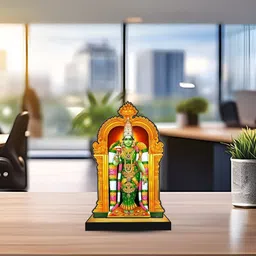 klaybox Goddess Meenakshi Amman 2D Acrylic Miniature for Home Temple Pooja Decor Decorative Showpiece - 13 cm image 3
