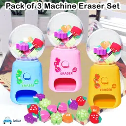 funblast Machine Eraser Set – 15 Pcs Fruit Shaped Eraser Dispenser Toy Eraser image 4