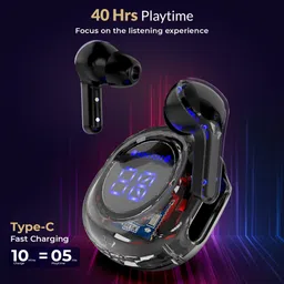 aroma NB121 Almaty Upto 40H Playtime* Fast Charging With Digital Display Earbuds Bluetooth Headset image 3