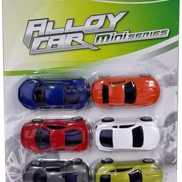 crazybuy Die-Cast Unbreakable Mini Alloy Metal Car Mini Series Pull Back Action Car Set 6 image 3