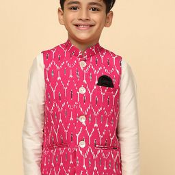 KISAH Boys Ethnic Motifs Printed Woven Nehru Jackets-picture-34