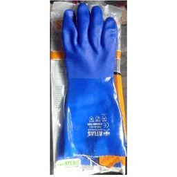 generic Patel Enterprise Atlas Protective Products Starfish Plus (full-arm), cotton interlock-lined PVC hand gloves, Size: 14 inch (36cm) Pack Of 1 pair image 2