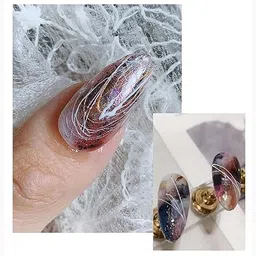 KIRA Spider Gel for Nail Art Elastic Painted Nail Gel Polish for Pulling Drawing Line Nail Decoration Spider Nail Art Polish Apply With Chrome Powder for Line Soak off UV LED Gel Polish Set(White) image 4