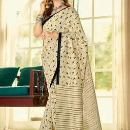 Saree mall Abstract Printed Dabu Sarees image 1