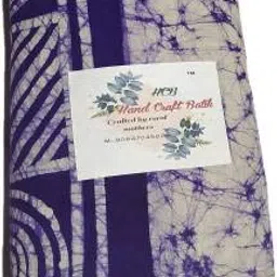 hc men lungi unstitched cotton batik White & blue image 2