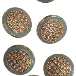 Ani Accessories Pack of 16 Enameled Crystal Rhinestone Metal Button for Coat Blazer Suit, Sherwani and Indian Dresses Sports Coat (Pack of 16, Sky Blue) image 3