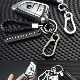 zuvilika Anti-Lost Car Keychains With Phone Number Tag Metal Keychain Key Chain image 2