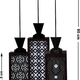 Zuper 3 Light Creative Wooden Pendant Light. Lamp suitable for Living Room,Foyer,Bedroom,Hallway Pendants Ceiling Lamp Pendant Lamp Ceiling Lamp image 2