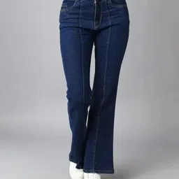 m moddy Women Boot-Leg High Rise Dark Blue Jeans image 1