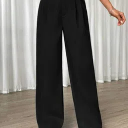 broadstar Women Loose Fit Black Lycra Blend Trousers-picture-21