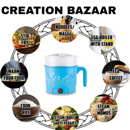creation bazaar Multi Cooker Kettle with Concealed Base Multifunction Cooking Pot Noodle Maker Multi Cooker Electric Kettle image 3