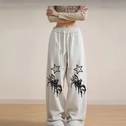 Women Loose Fit, Regular Fit Grey Cotton Blend Trousers-image-27