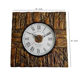 disoo fashions Tree Bark Wooden Roman Dial Analog Wall Clock image 4