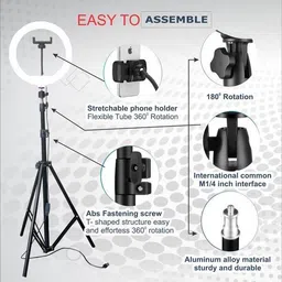 VIJYIONCS Ring Light with tripod stand for Smartphone PhotoVideo Tiktok makeup Ring Flash image 2