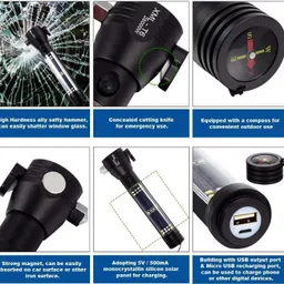 aonepter Aluminium 7 Mode Rechargeable Solar LED Torch Torch image 3