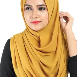 Solid Chiffon Women Yellow Faux Turtleneck Neck Cover, Scarf, Bluetooth Scarf, Fancy Scarf, Stole-image-38