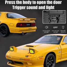 manaki enterprise die cast Metal car Mazda rx7 with Famous popup Headlight Function with Light image 2