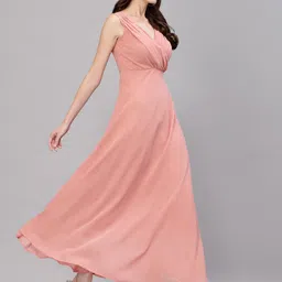 aayu Women Fit and Flare Pink Maxi/Full Length Dress image 3