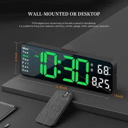 cpixen Digital 12 cm X 38 cm Wall Clock image 2