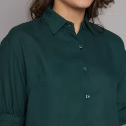 funday fashion Women Regular Fit Solid Casual Shirt image 4