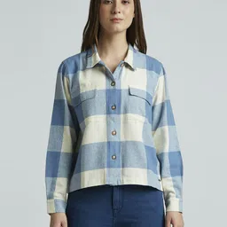pepe jeans Women Comfort Fit Fit Checkered Casual Shirt-picture-21
