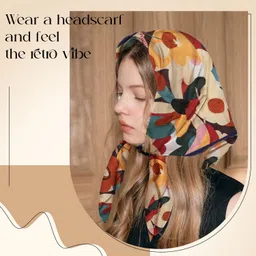 nk textiles Graphic Print Satin Blend Women Multicolor Fancy Scarf image 5