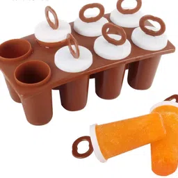 pgk traders Ice Candy Maker Kulfi Maker Moulds Set With 8 Cups Multicolor Plastic Ice Cube Tray image 4