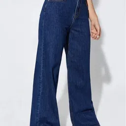 rockwell Women Loose Fit High Rise Dark Blue Jeans-picture-31