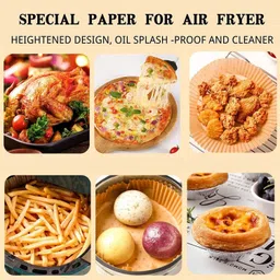 sancorp 100pc Air Fryer Disposable Paper Liner, Non-Stick Paper, Oil-Proof & Water-Proof Kitchen Tool Set image 4