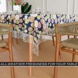 casa furnishing Floral 6 Seater Table Cover image 3