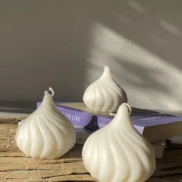 bohobucket Festive Modak Style Rose Scented Candles Set of 6 | Eco-Friendly & Biodegradable Candle image 5