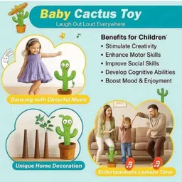 mestromart Musical Dancing & Talking Cactus Green image 3