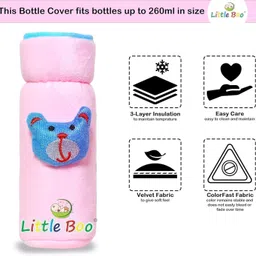little boo Soft Plush Stretchable Baby Feeding Bottle with Cute Design Valvet Cover - 250 ml image 5