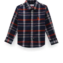 U.S. Polo Assn. Kids Boys Classic Tartan Checks Twill Spread Collar Cotton Casual Shirt image 1