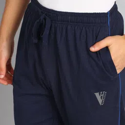 van heusen Men Solid Dark Blue Track Pants image 5