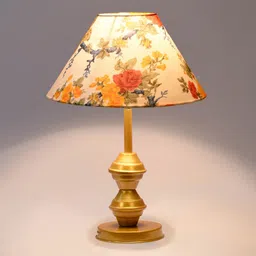 Multicolour Shade Table Lamp With Metal Base By Foziq image 4