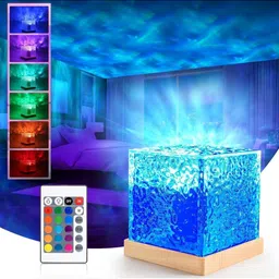 trust ware Table Lamp with Ocean Wave Effect – 3D LED Projector & 9 Color Modes Remote Night Lamp-picture-10