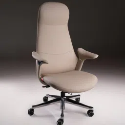 durian Elixir Leather High back Executive Chair In Beige Colour-picture-11