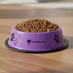 fouresta Pet Bowl 800ml Round Stainless Steel Feeding Bowl for Dogs and Cats (Red) Stainless Steel Pet Bowl-picture-15